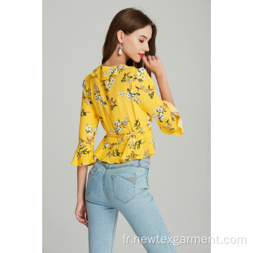 BLOUSE EN VISCOSE IMPRIMÉE POUR FEMMES